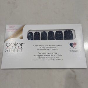 Color Street Navy Blue Holographic Glitter Nail Strips